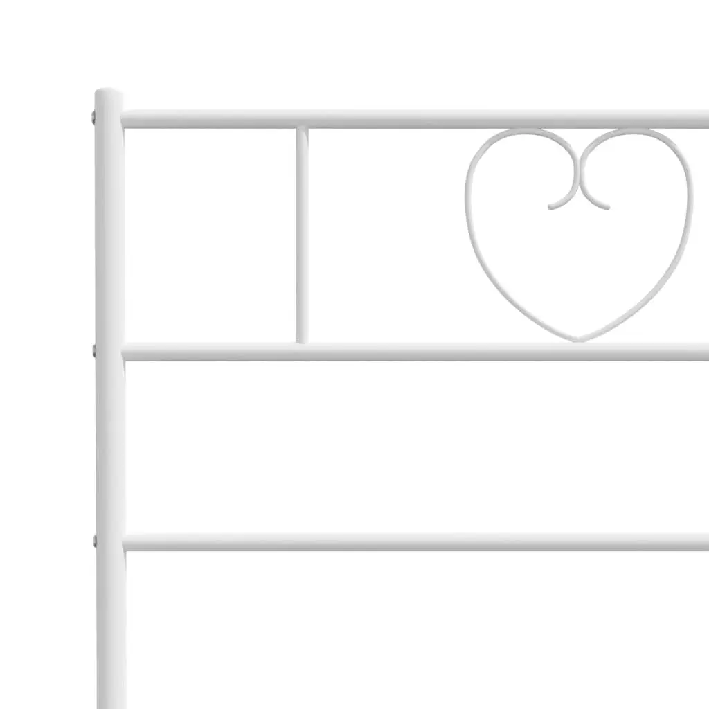 White Metal Bed Frame 150x200 cm with Storage