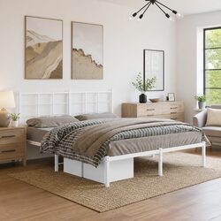 Metal Bed Frame 150x200 cm with Headboard