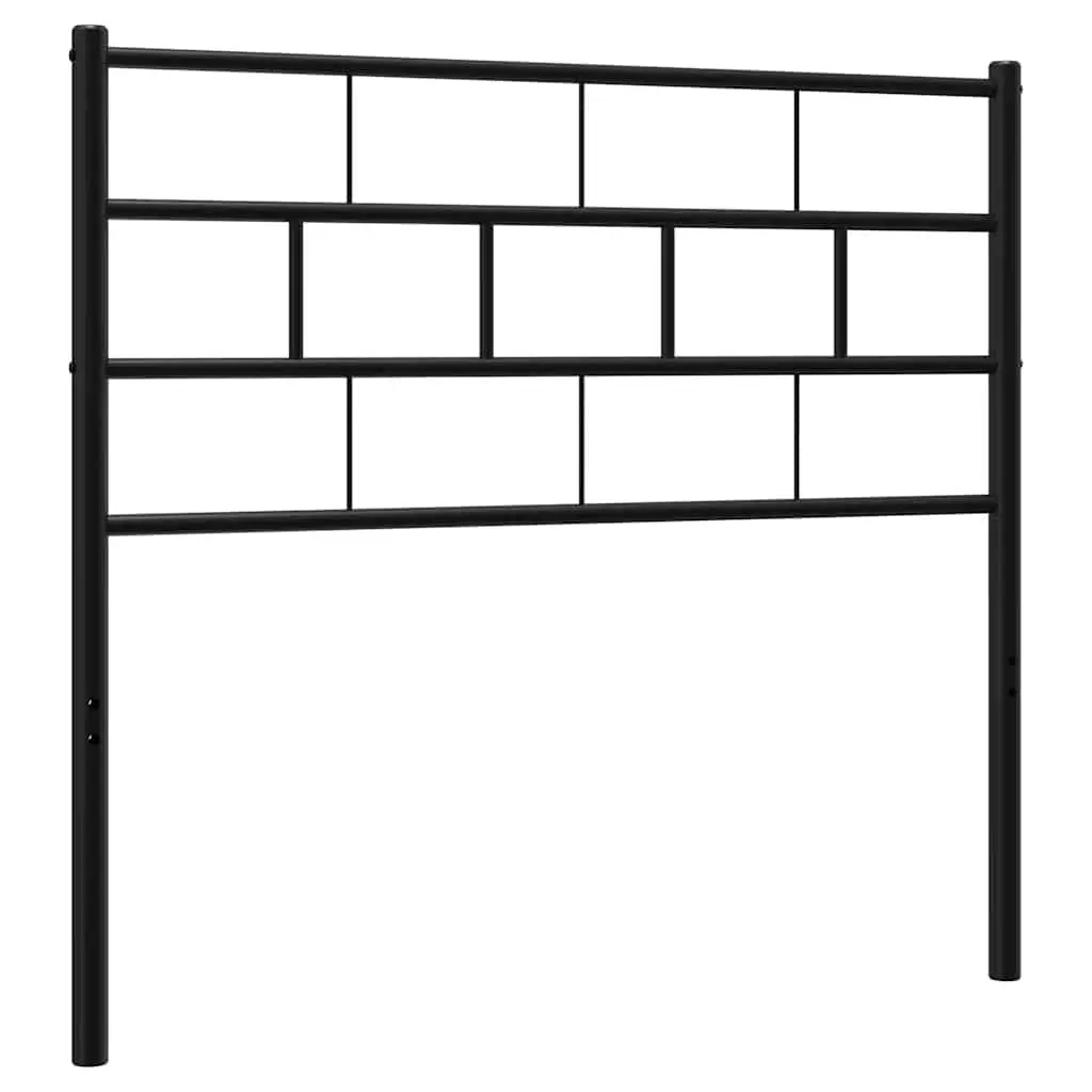 Black Metal 107cm Headboard Bed Frame Support Sturdy Steel Construction