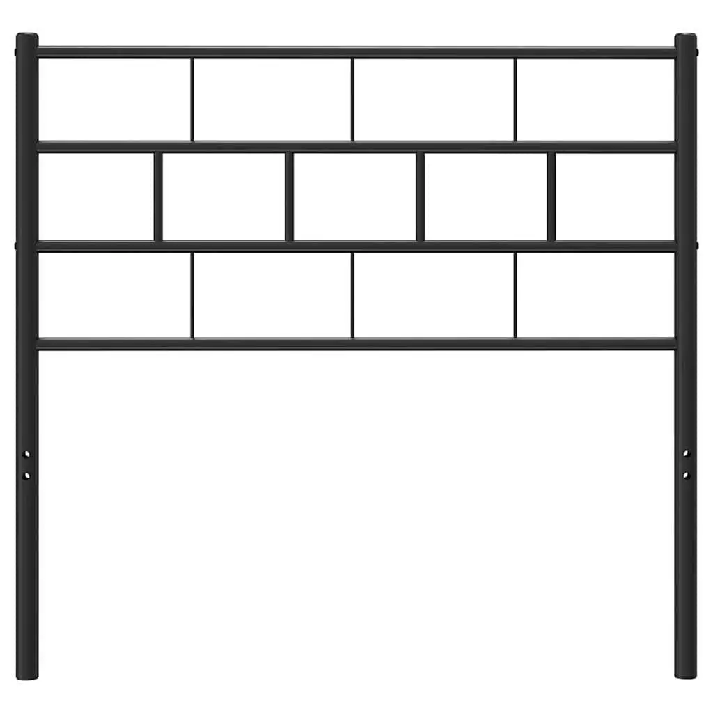 Black Metal 107cm Headboard Bed Frame Support Sturdy Steel Construction