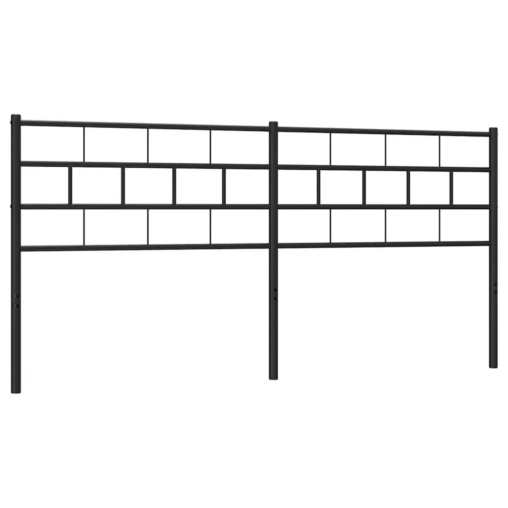 Metal Headboard Black 180cm Powder-coated Steel Construction Back Support