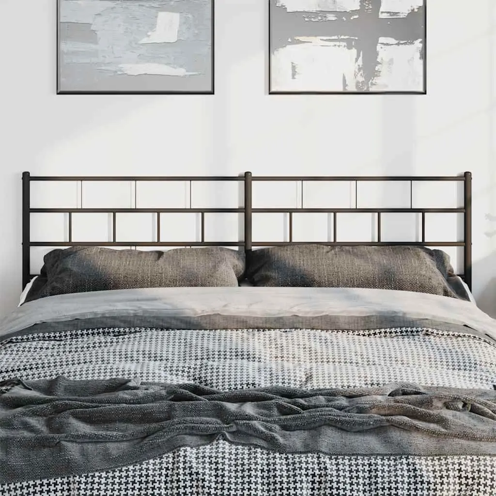 Metal Headboard Black 180cm Powder-coated Steel Construction Back Support