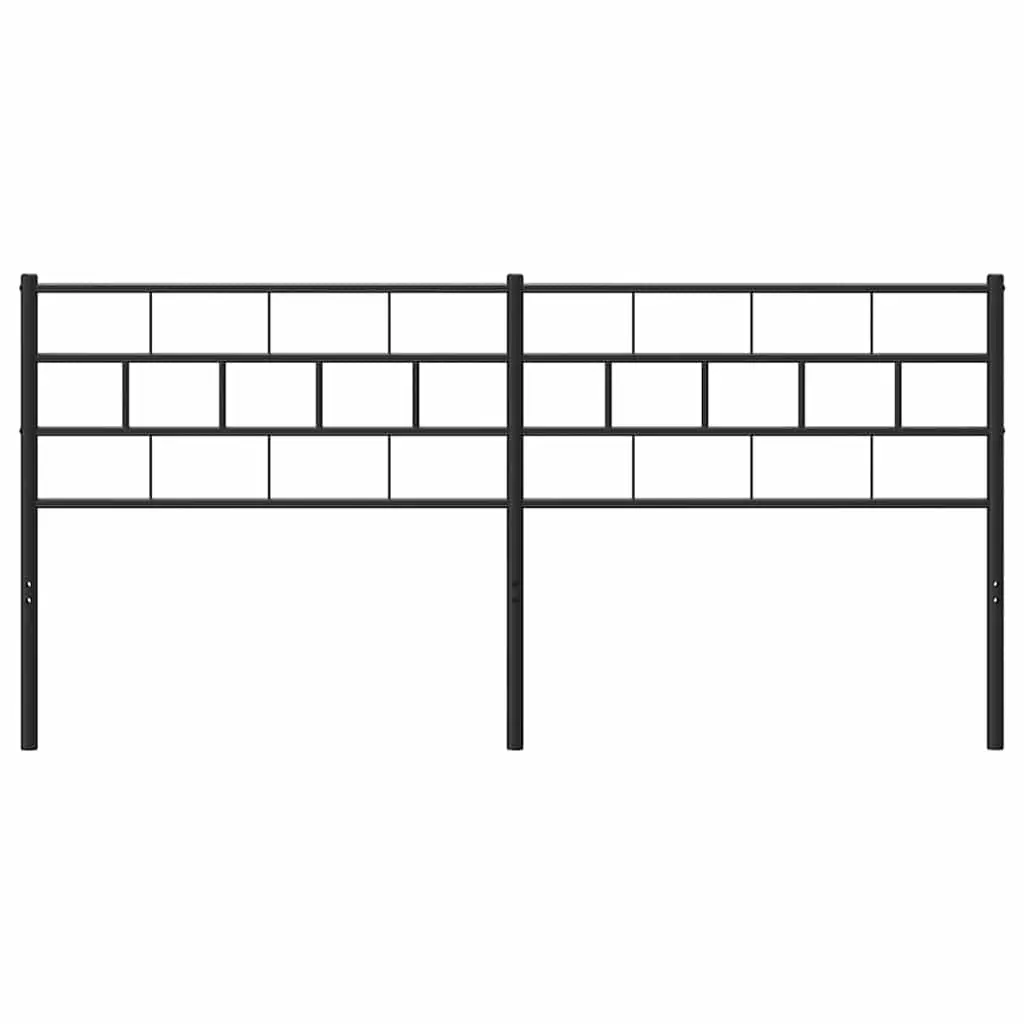 Metal Headboard Black 180cm Powder-coated Steel Construction Back Support