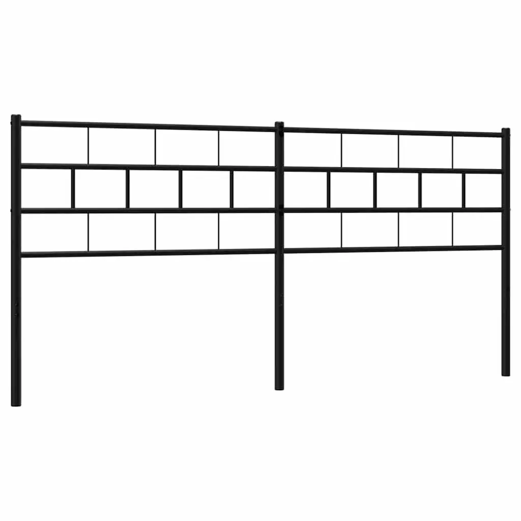 Metal Headboard Black 180cm Powder-coated Steel Construction Back Support