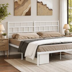 Metal Headboard White 180cm Bed Frame Header Bedroom Furniture Sturdy Design