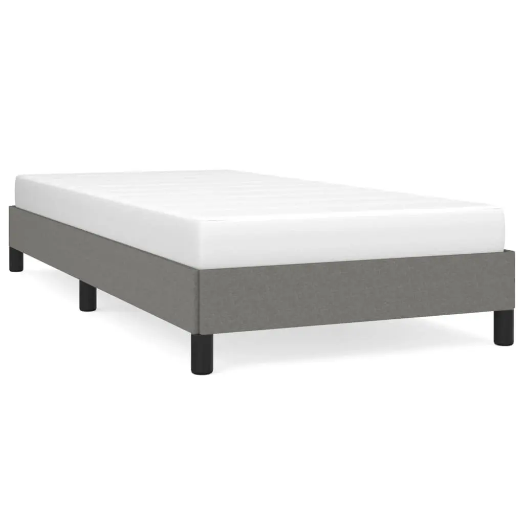 Grey Fabric Upholstered King Single Bed Frame Sturdy Supportive Legs Plywood Slats