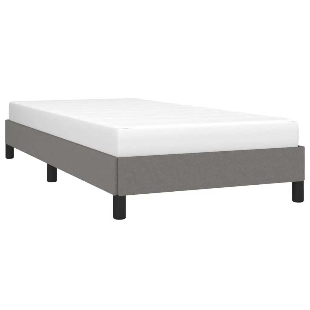 Grey Fabric Upholstered King Single Bed Frame Sturdy Supportive Legs Plywood Slats