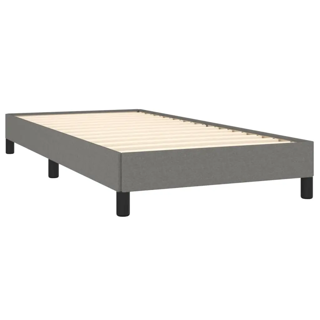 Grey Fabric Upholstered King Single Bed Frame Sturdy Supportive Legs Plywood Slats