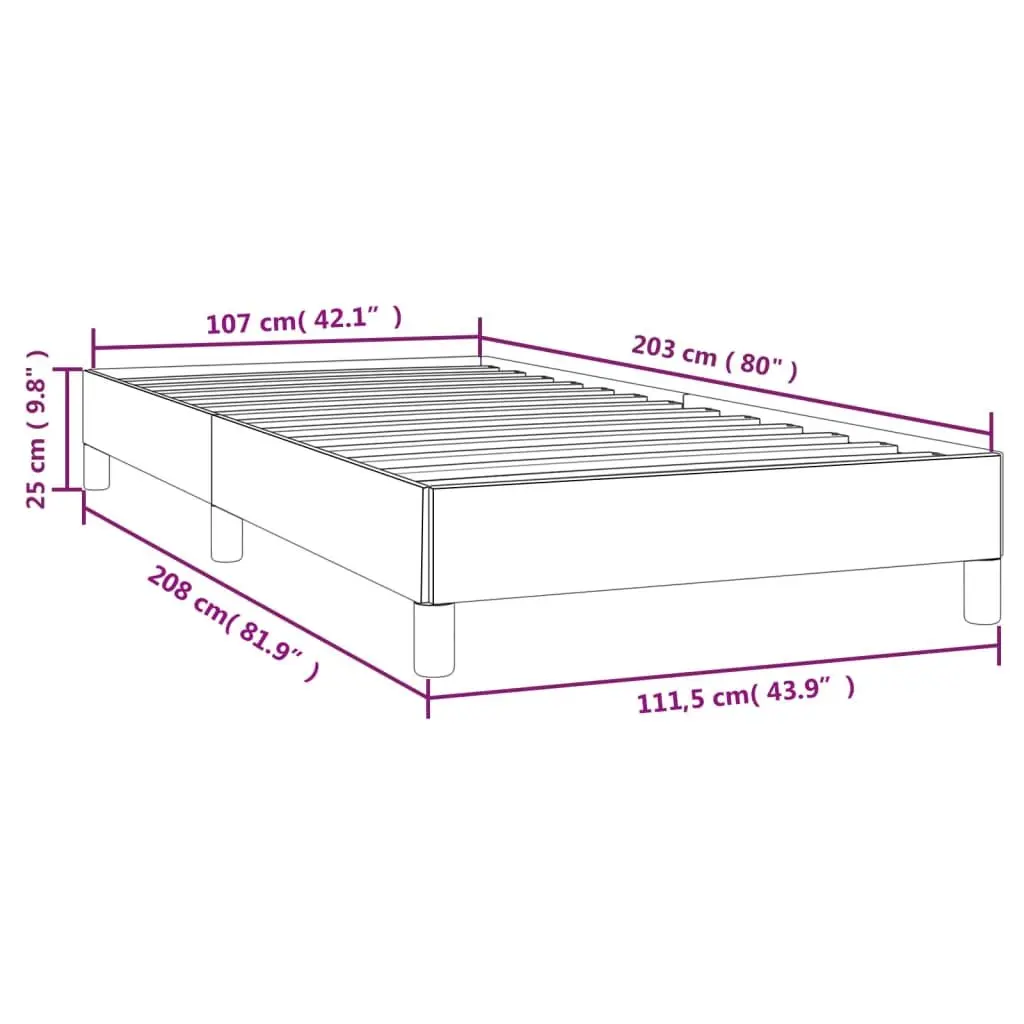 Grey Fabric Upholstered King Single Bed Frame Sturdy Supportive Legs Plywood Slats