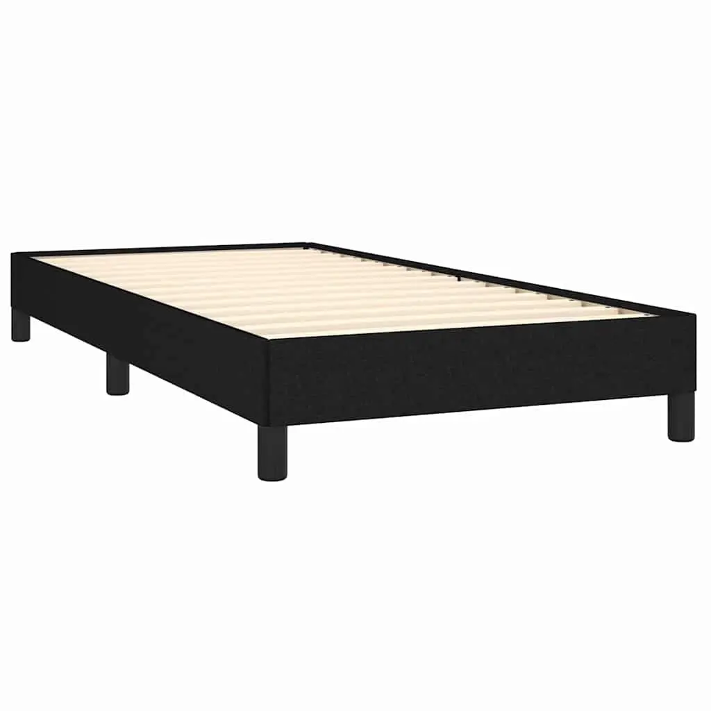 King Single Bed Frame Black Fabric Upholstered Sturdy Supportive Legs