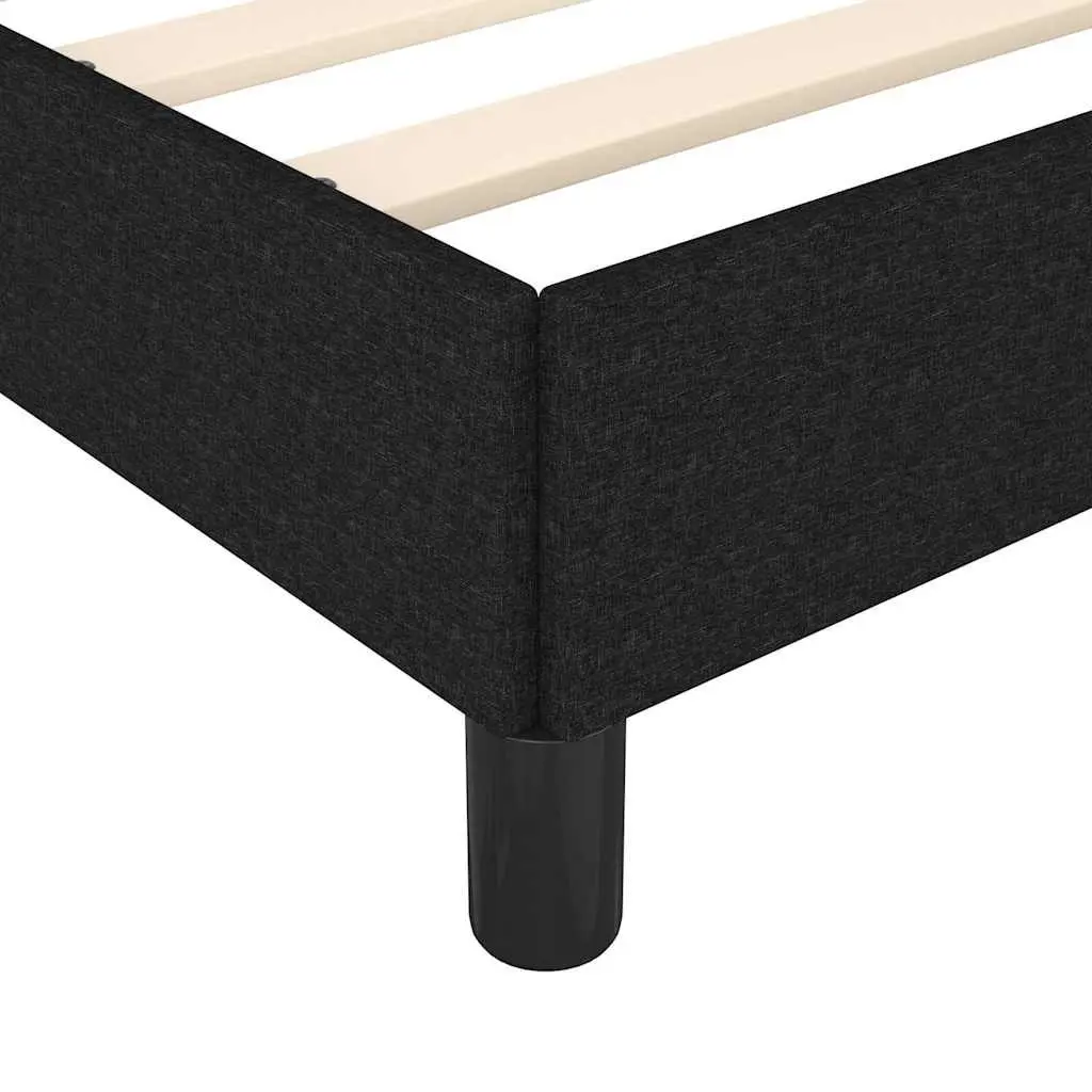 King Single Bed Frame Black Fabric Upholstered Sturdy Supportive Legs