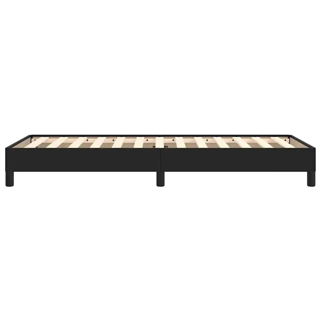 King Single Bed Frame Black Faux Leather Upholstered Sturdy Supportive Legs