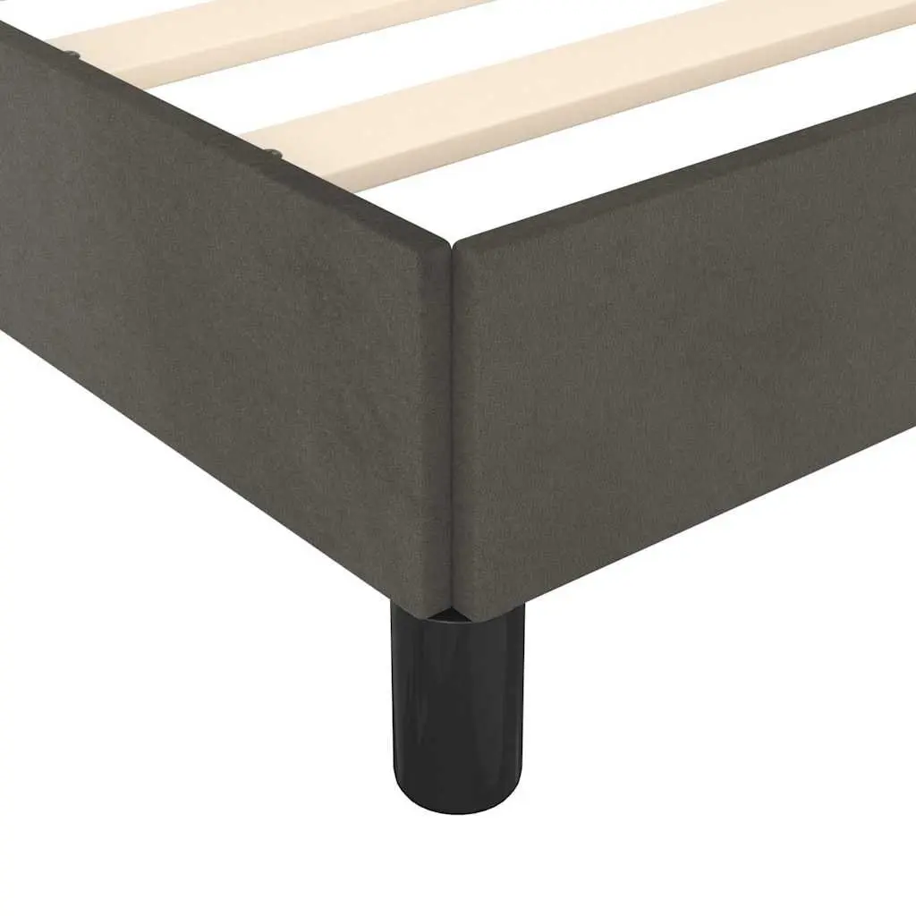 Grey Velvet King Single Bed Frame Upholstered Plywood Slats Supportive Legs