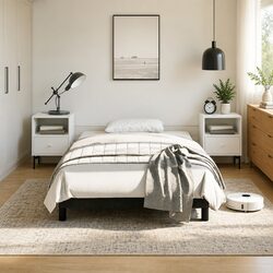 Concise Black Velvet King Single Bed Frame