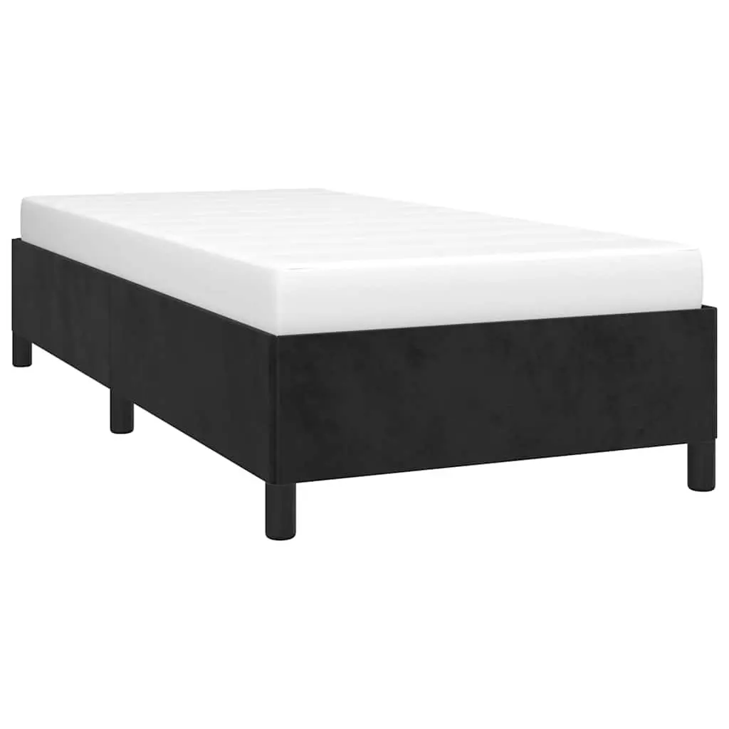 King Single Bed Frame Black Velvet Upholstered Platform Bedroom Furniture