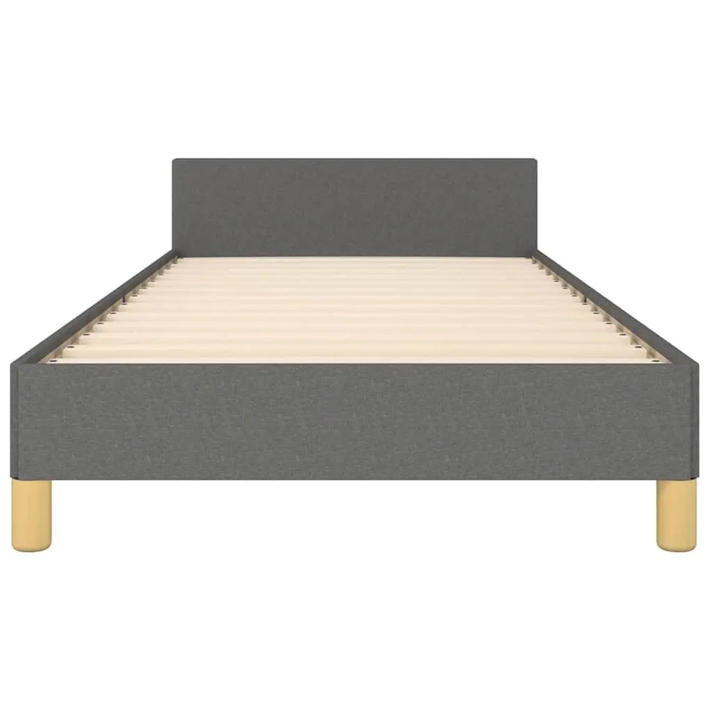 Bed Frame Grey King Single Size Fabric Upholstered Headboard Support