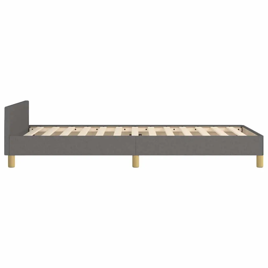 Bed Frame Grey King Single Size Fabric Upholstered Headboard Support