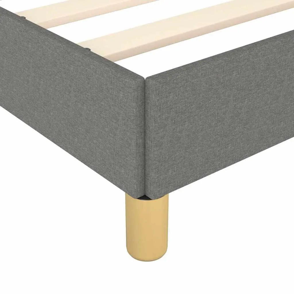 Bed Frame Grey King Single Size Fabric Upholstered Headboard Support