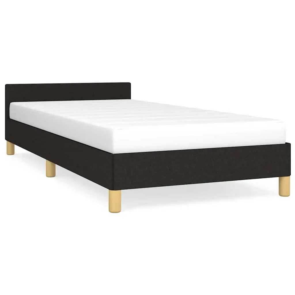 King Single Bed Frame Black Fabric Upholstered Bedroom Furniture No Mattress