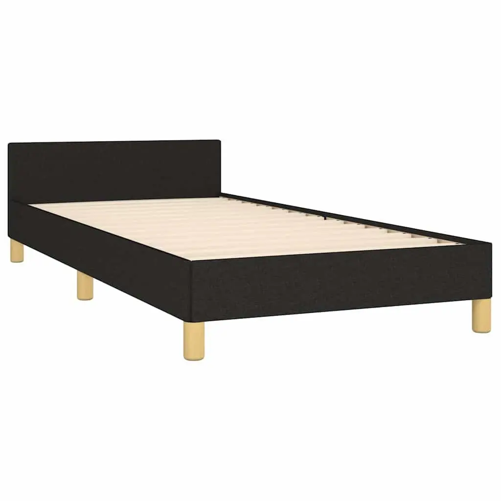 King Single Bed Frame Black Fabric Upholstered Bedroom Furniture No Mattress