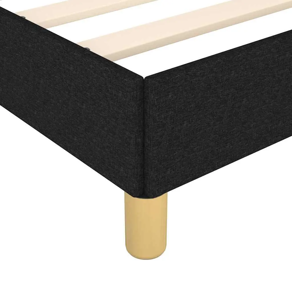 King Single Bed Frame Black Fabric Upholstered Bedroom Furniture No Mattress