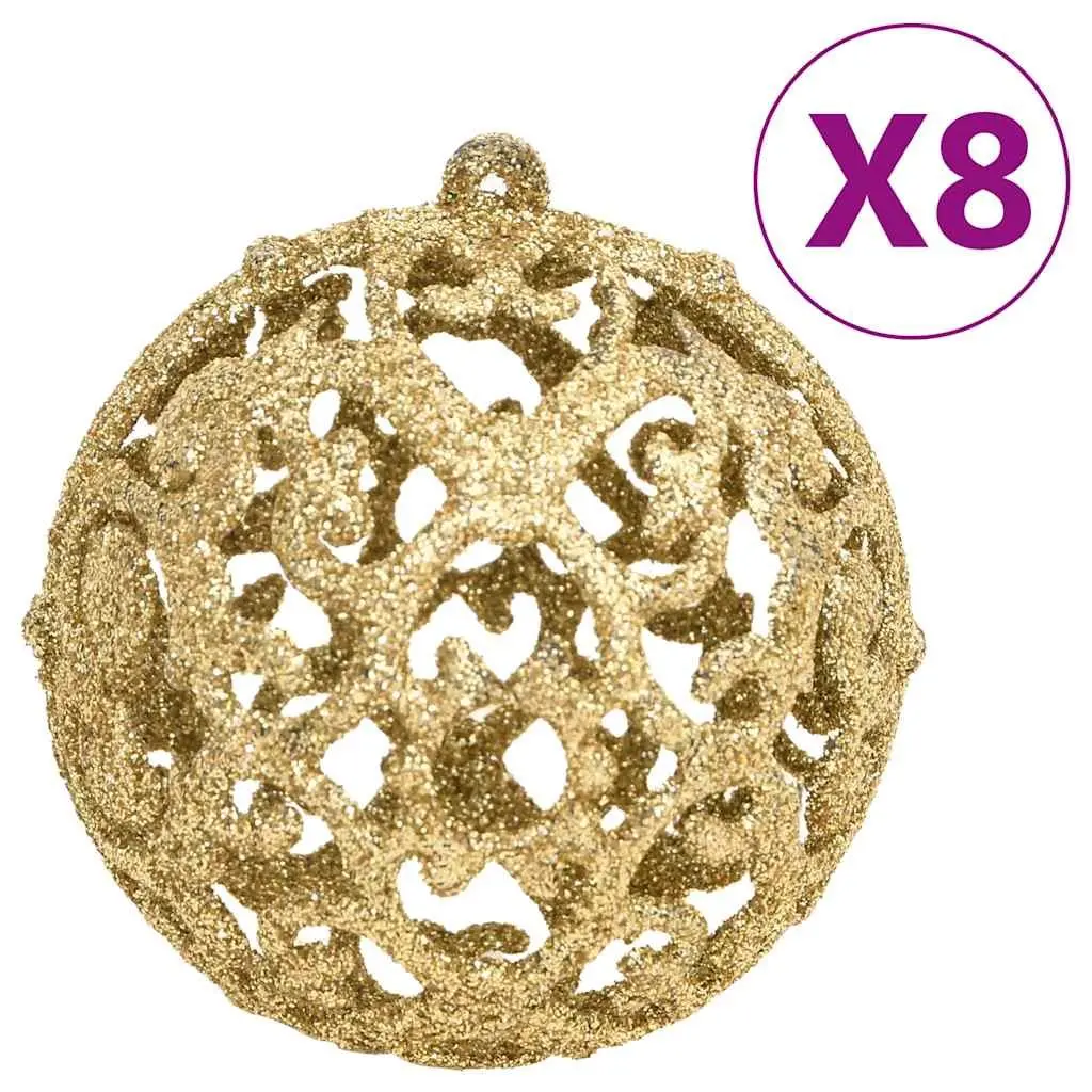 Gold Shatterproof Christmas Bauble Set 111 Pieces Multiple Sizes and Styles Suitable for Tree Garland Wreath and Home Displays
