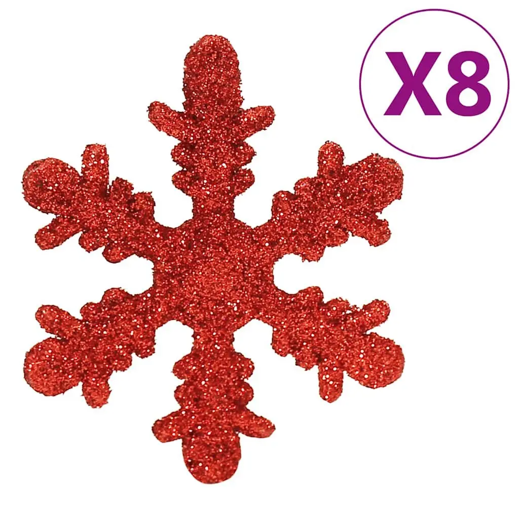 Christmas Bauble Set Red 111 Piece Polystyrene Shatterproof Ornaments Tree Decorations