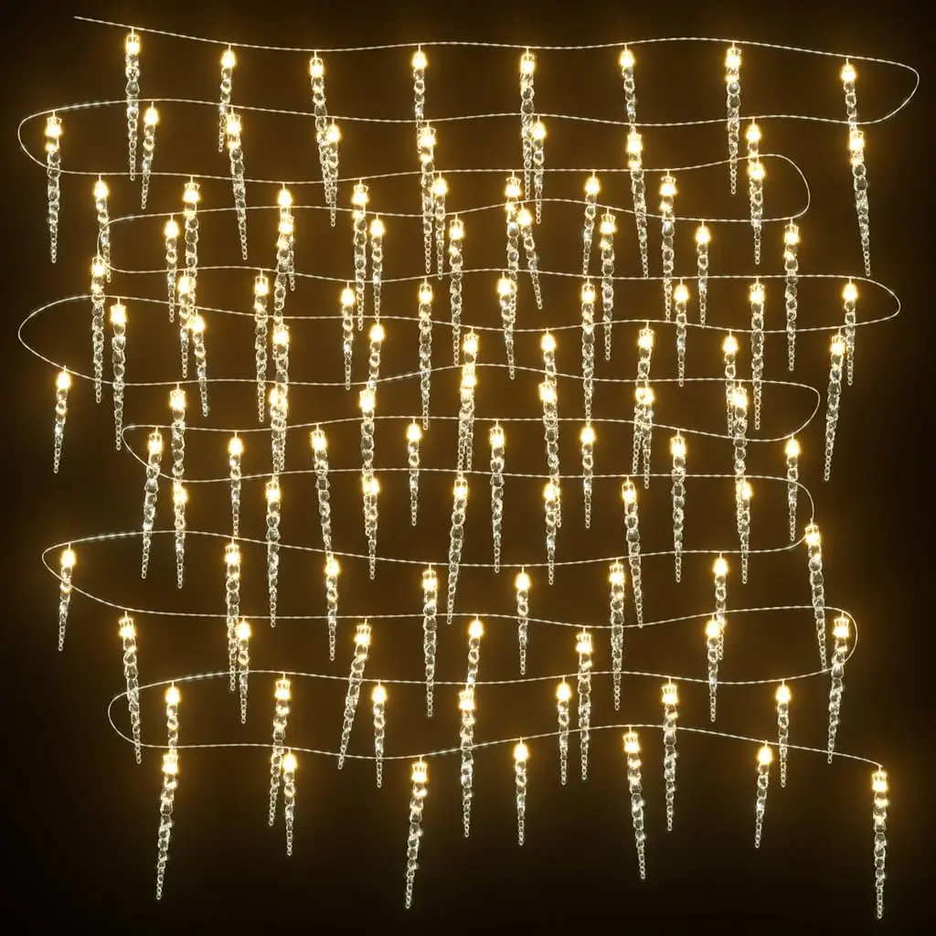 Icicle Light String Warm White 10m 100 LEDs Indoor Outdoor Decoration