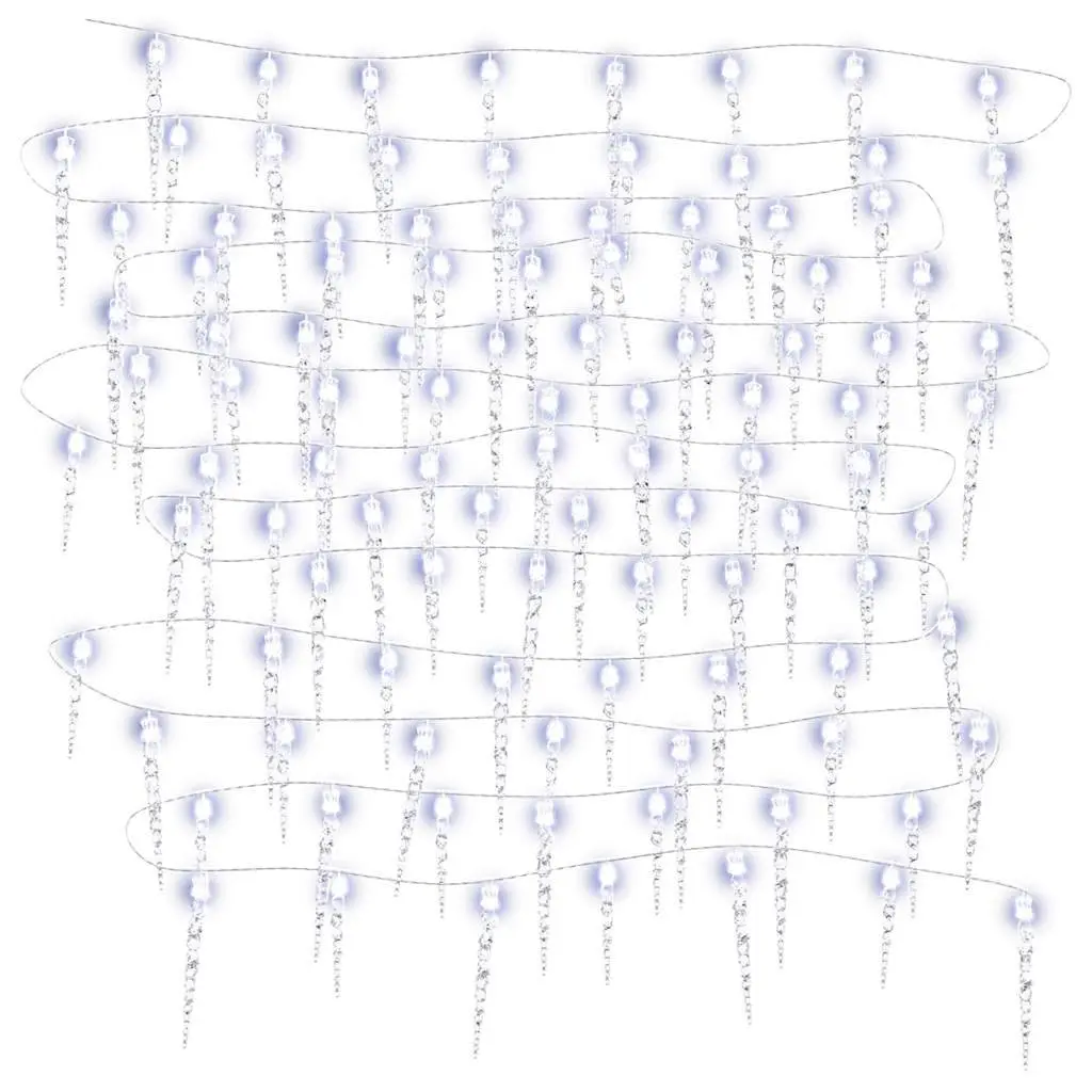 Christmas Icicle Light Cold White 20m 200 LEDs Waterproof Indoor Outdoor Holiday Decoration