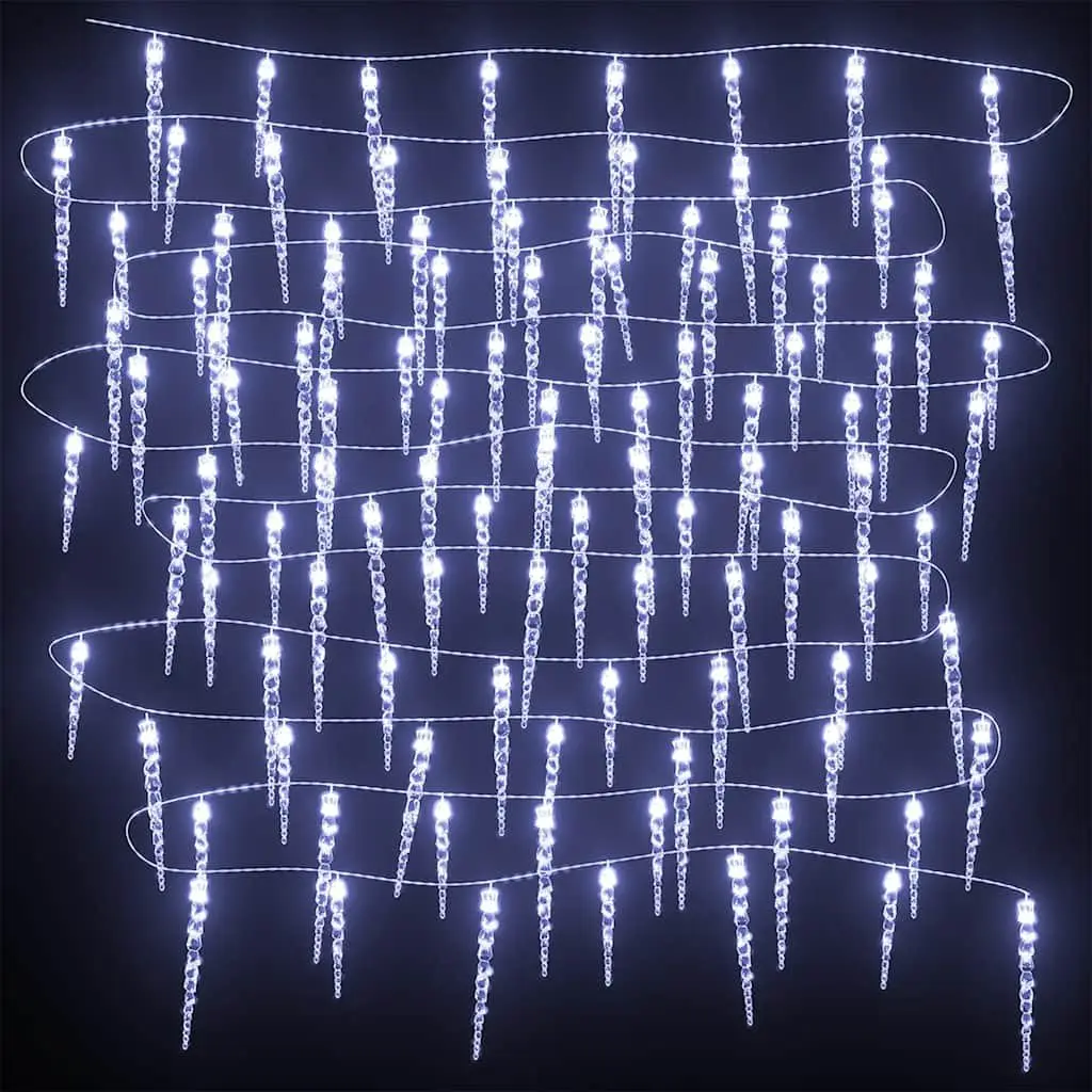 Christmas Icicle Light Cold White 20m 200 LEDs Waterproof Indoor Outdoor Holiday Decoration