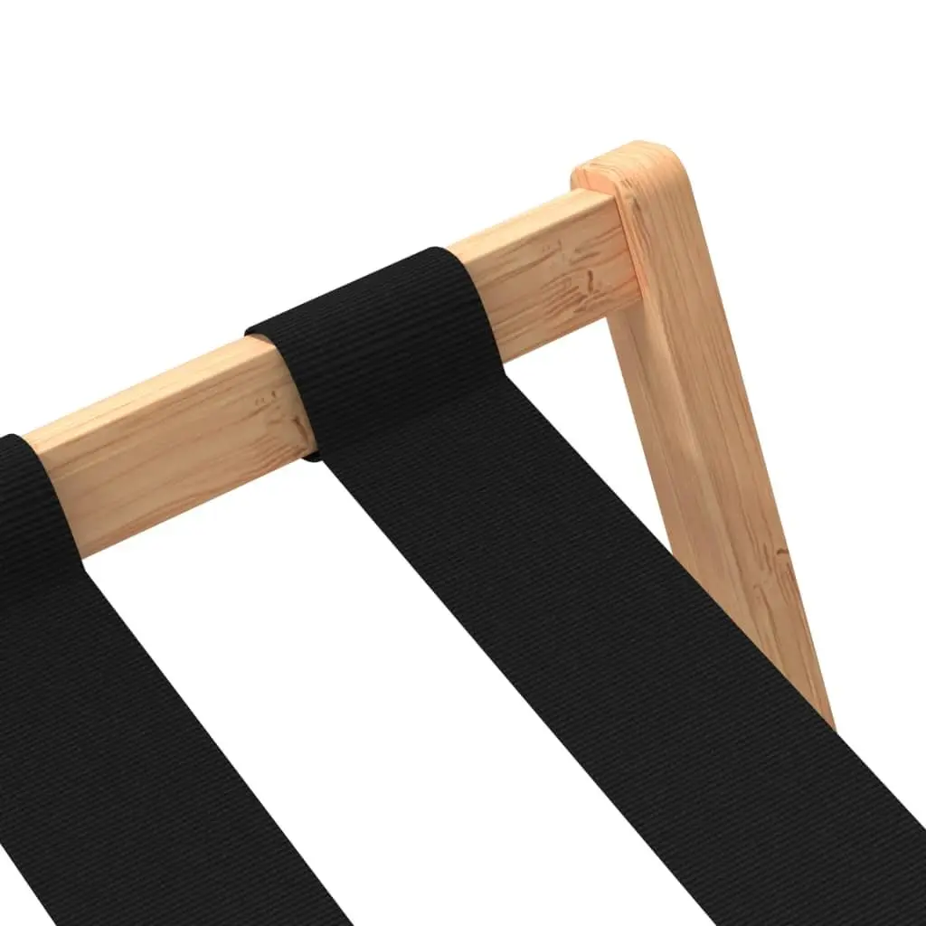 Luggage Rack Brown Bamboo Foldable Suitcase Stand with Shelves Storage Organiser
