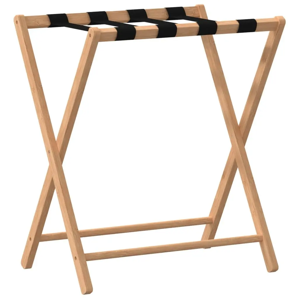 Bamboo Luggage Rack with Sturdy Straps