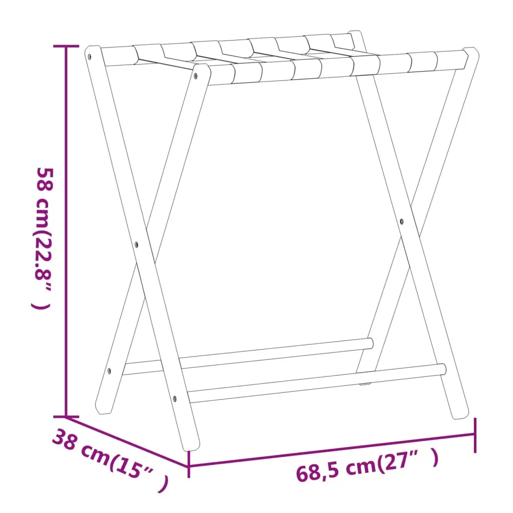 Bamboo Luggage Rack with Sturdy Straps