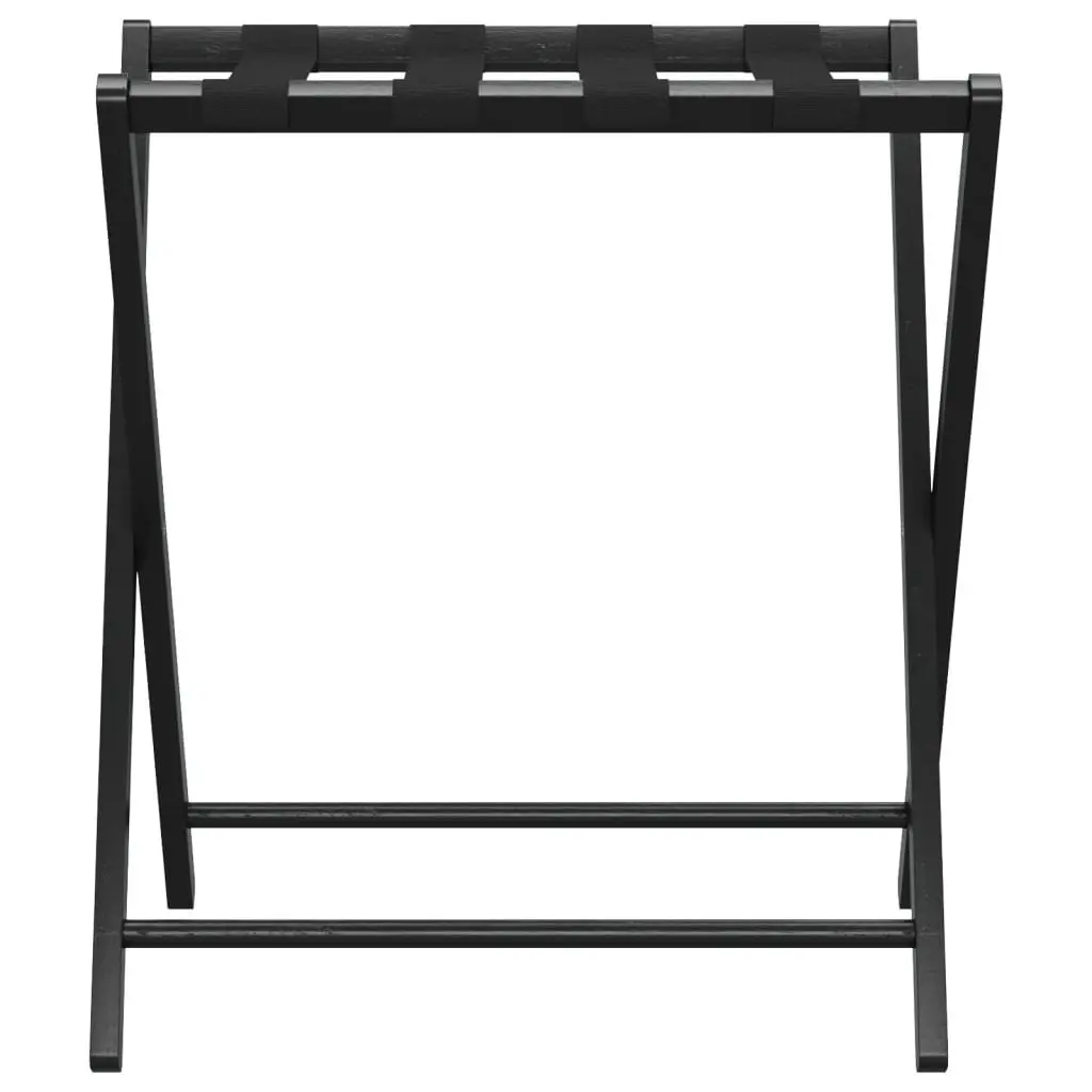 Luggage Rack Foldable Suitcase Stand Black Storage Holder Bamboo Bedroom