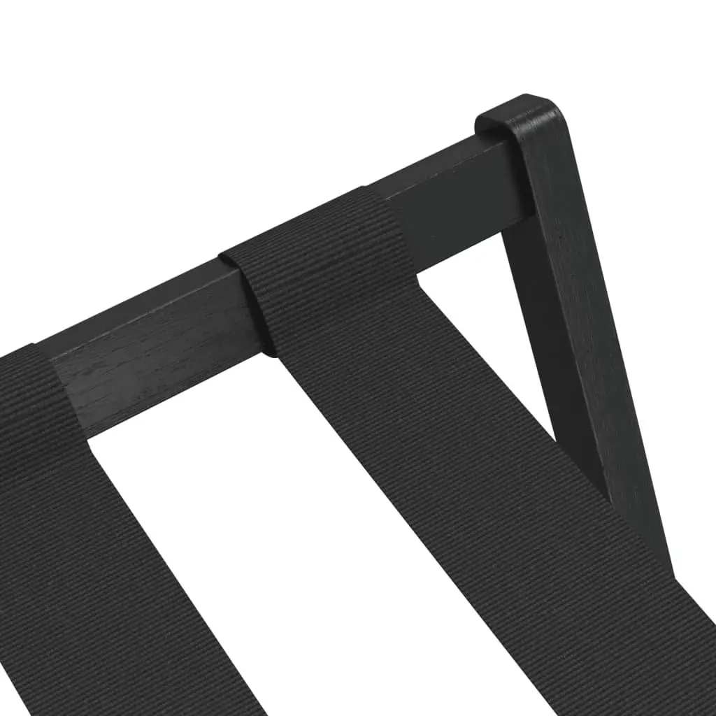 Luggage Rack Foldable Suitcase Stand Black Storage Holder Bamboo Bedroom