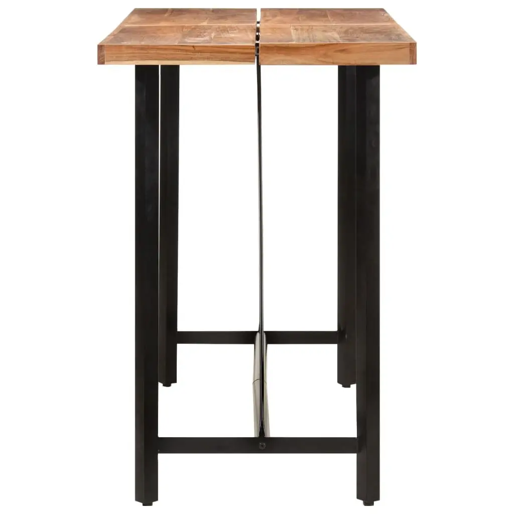 Bar Table Brown 150x70x107 cm Solid Acacia Wood Iron Frame