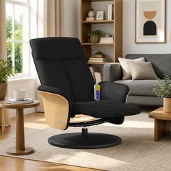 Concise: Black Massage Recliner Chair with Footrest