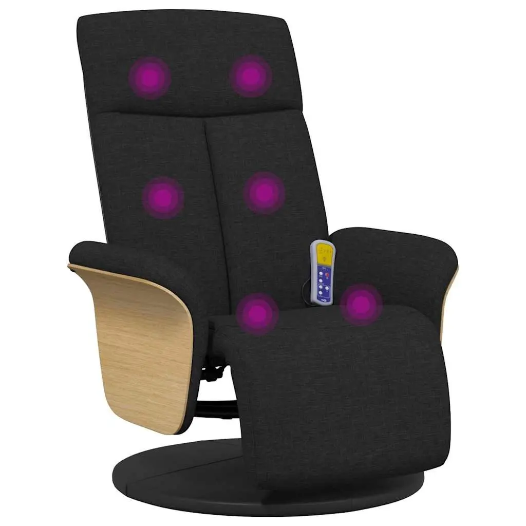 Massage Recliner Chair Black Adjustable 360 Degree Swivel Vibration Function