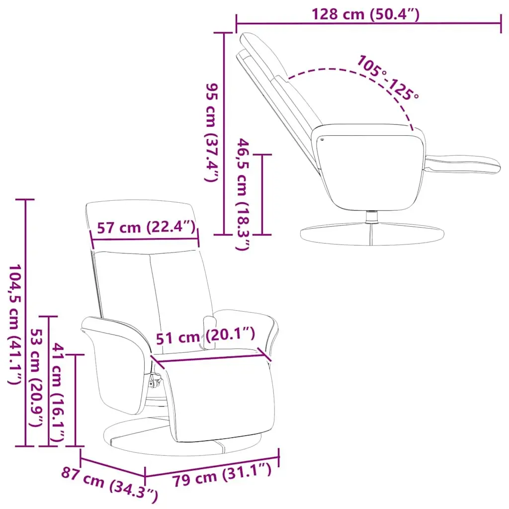 Massage Recliner Chair Black Adjustable 360 Degree Swivel Vibration Function