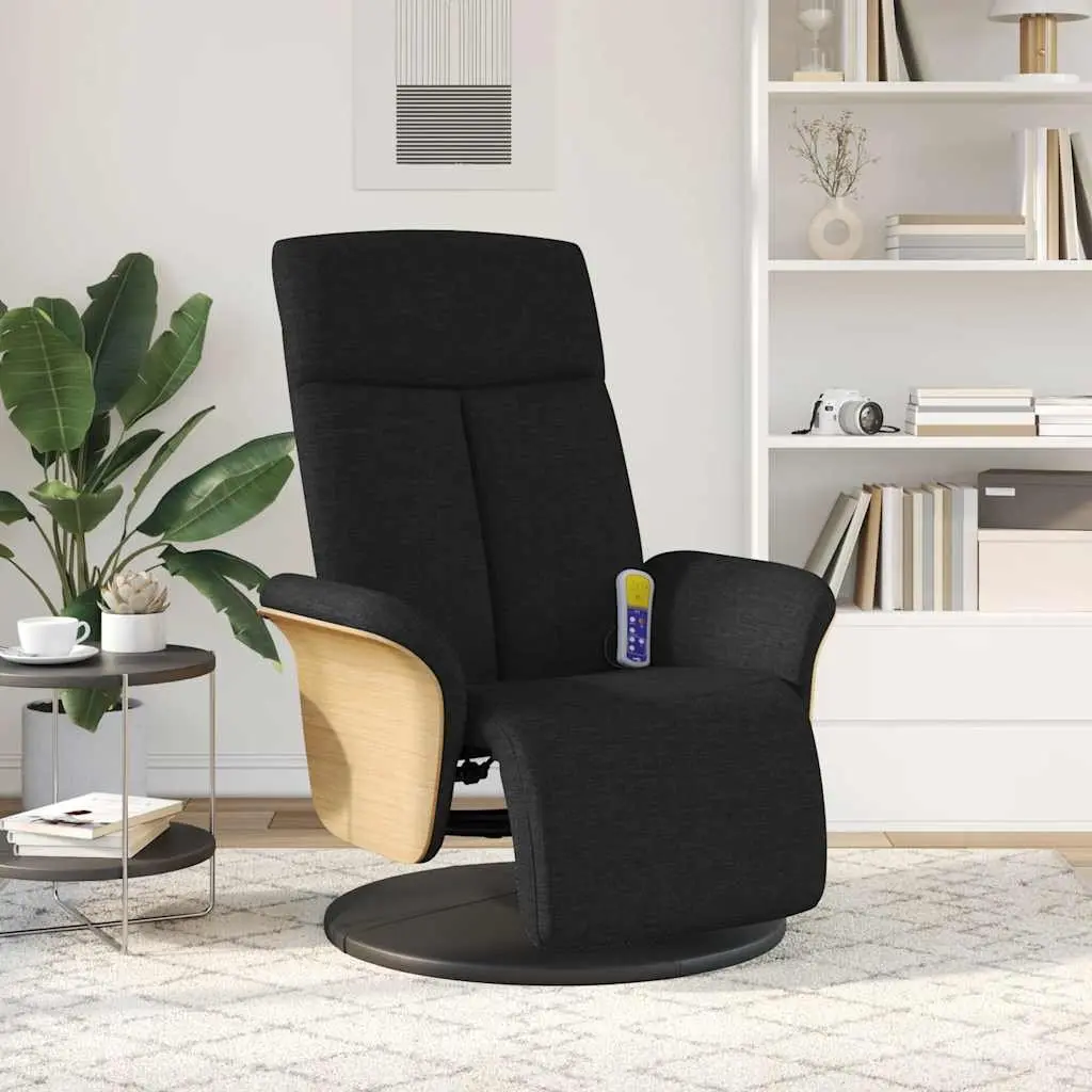 Massage Recliner Chair Black Adjustable 360 Degree Swivel Vibration Function