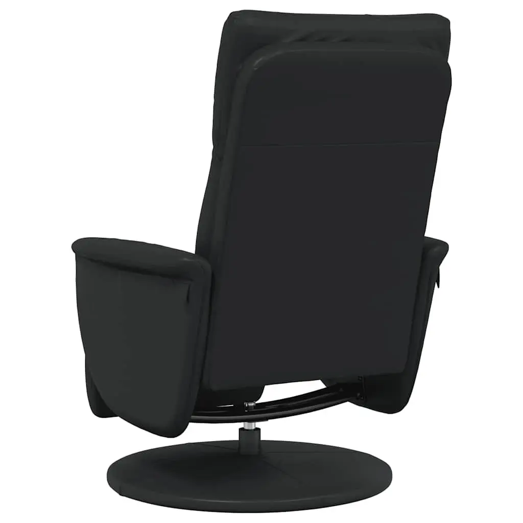 Recliner Chair with Footrest Swivel Armchair Manual Recline Black Faux Leather