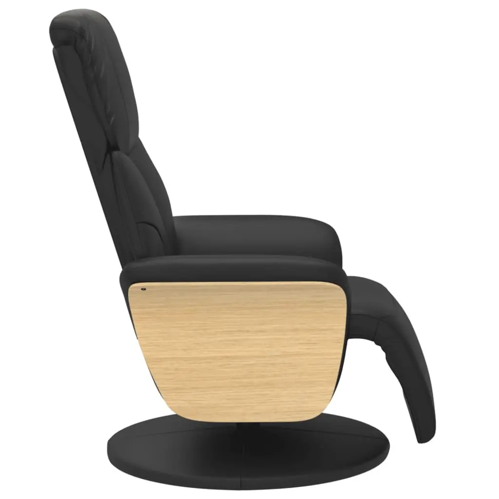 Recliner Chair Black Manual Adjustment 360 Degree Swivel Padded Seating