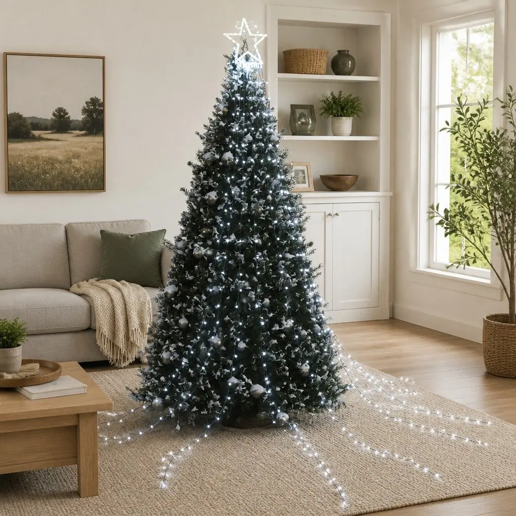 Christmas Tree Light Cold White 320 LEDs 8 Modes Waterproof Indoor Outdoor