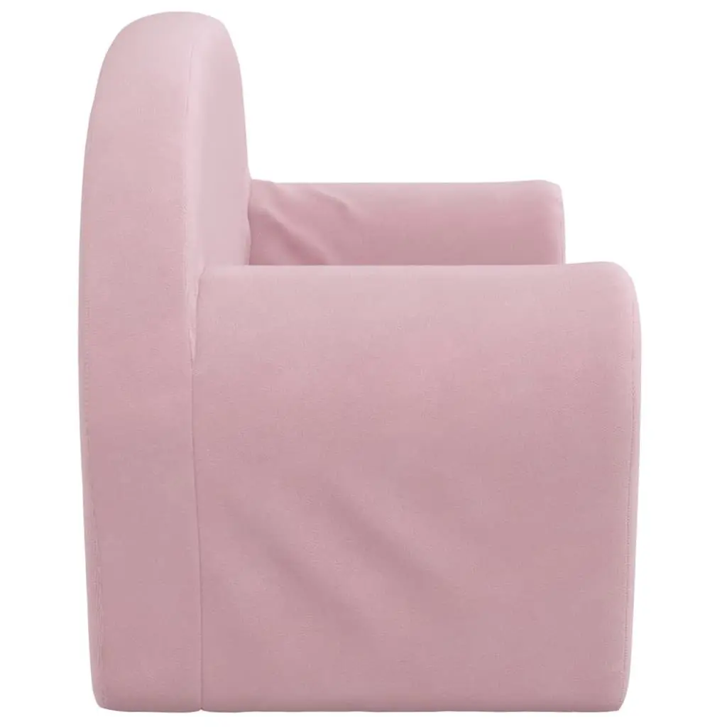 Kids' Sofa Pink 2-Seater Soft Plush Removable Cover