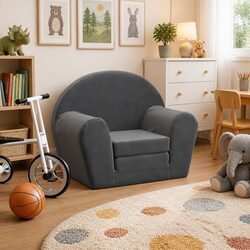 Compact and Functional Kids Sofa Bed in Anthracite