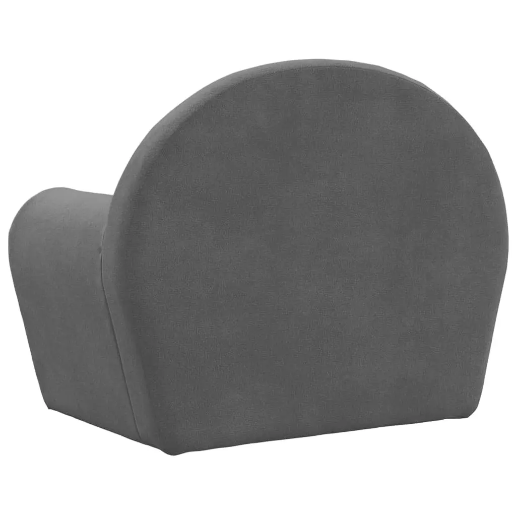 Kids Foldable Mini Bed Anthracite Soft Plush 2-in-1 Armchair for Toddlers
