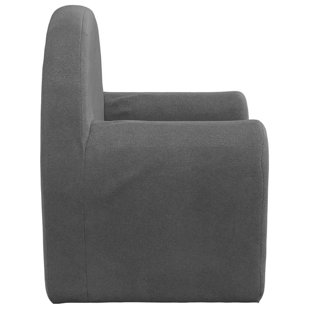 Kids Foldable Mini Bed Anthracite Soft Plush 2-in-1 Armchair for Toddlers