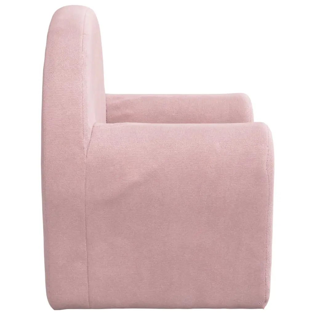 Kids Sofa Bed 2-in-1 Pink Soft Plush Folding Armchair Washable