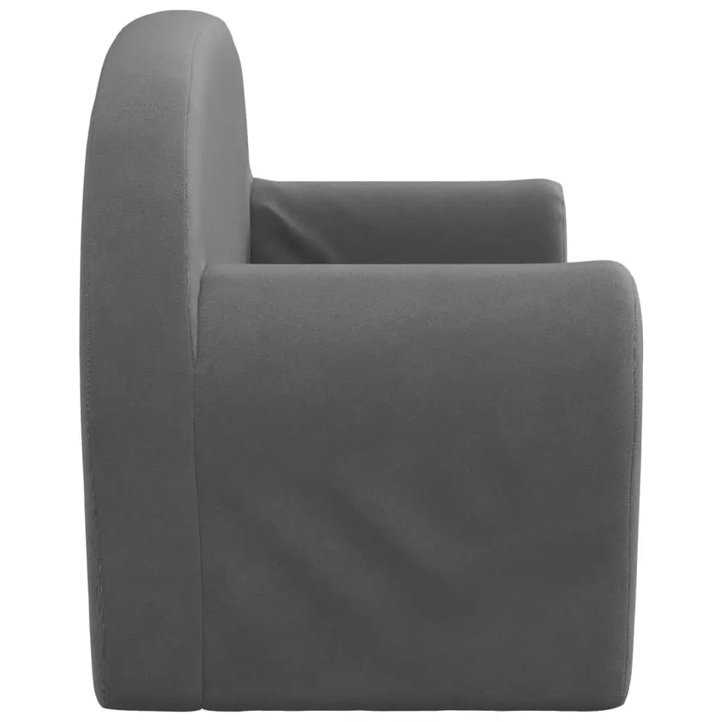 Kids Sofa Bed Anthracite 2-Seater Soft Plush Foldable Armchair Mini Bed