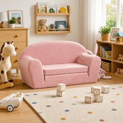 Concise Kids Sofa Bed: Pink, Portable, Easy Care